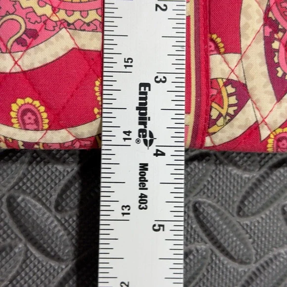 Vera Bradley Wristlet Purse Women's Red Pink Paisley ID Pocket Strap Wallet USED - Picture 11 of 11